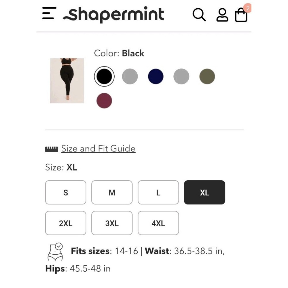 Shapermint Essentials Black High Waisted Size XL Shaping Leggings NWT (2 PAIR) - Picture 2 of 11